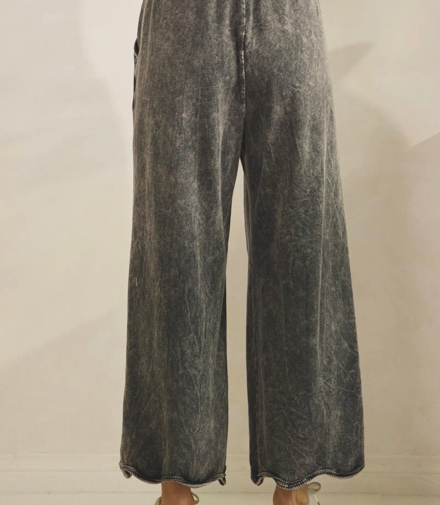 Mineral Washed Wavy Ribbed Pants