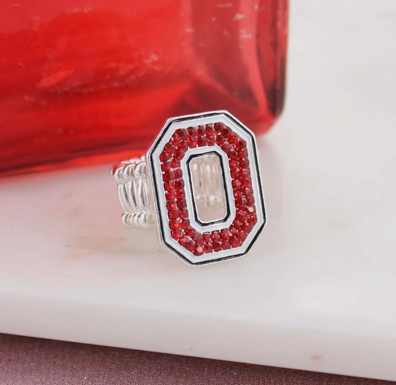 OSU Block O Crystal Ring