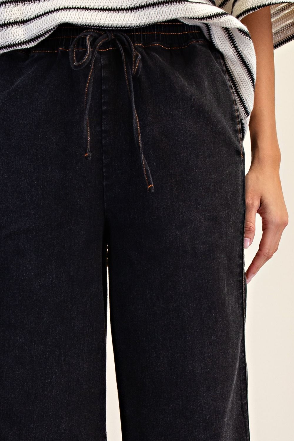 Mineral Washed Black Denim Bottoms