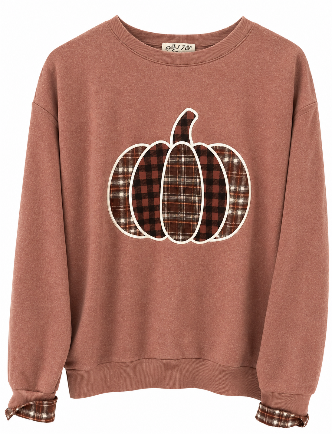 She & Sky Pumpkin Appliquéd Sweatshirt