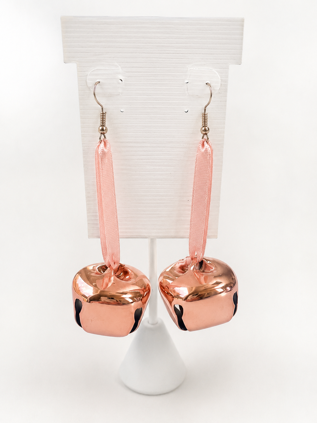 Blush Pink Jingle Bell Statement Earrings