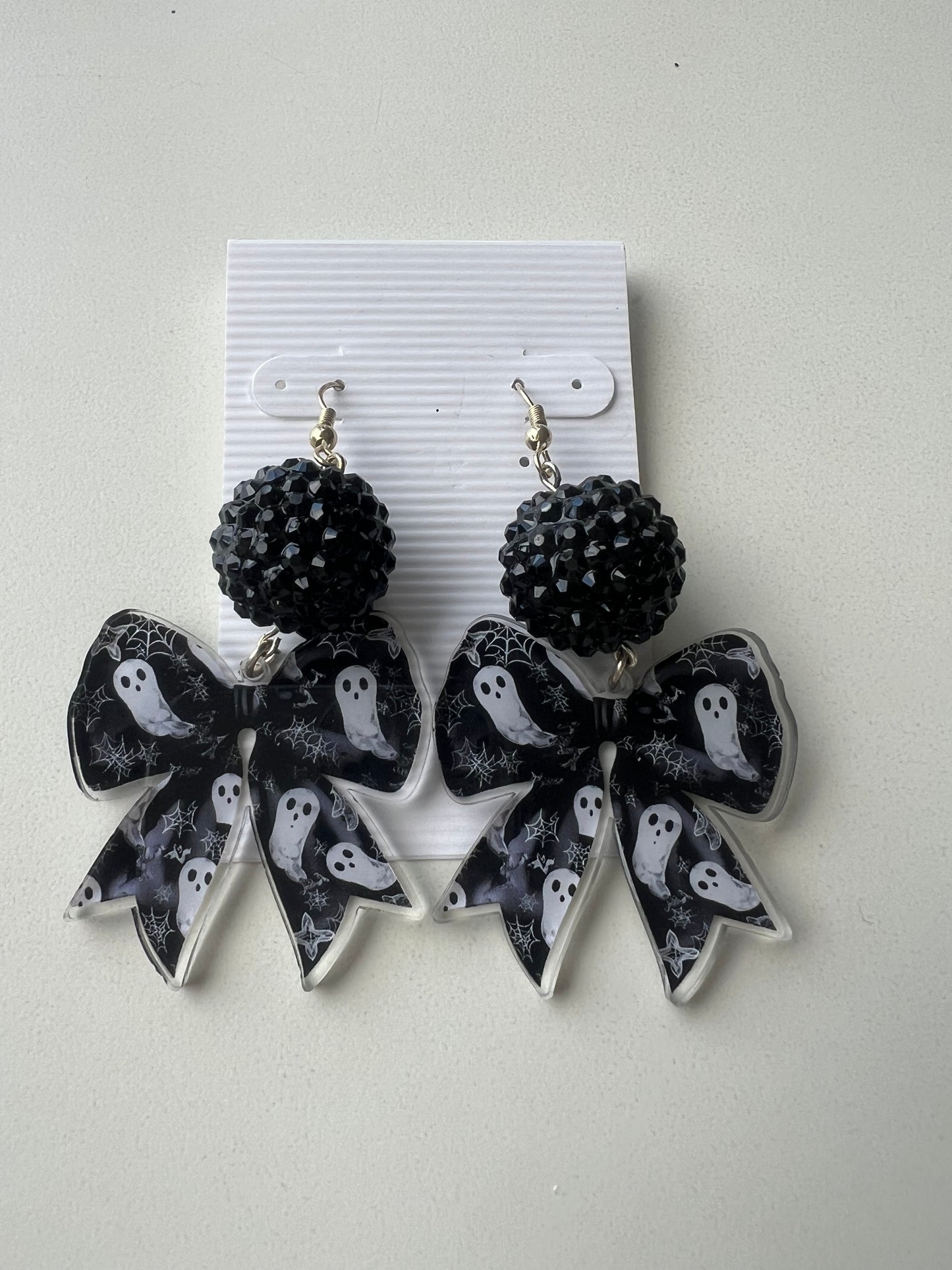 PRIM Spooky Ghost Bow Statement Earrings