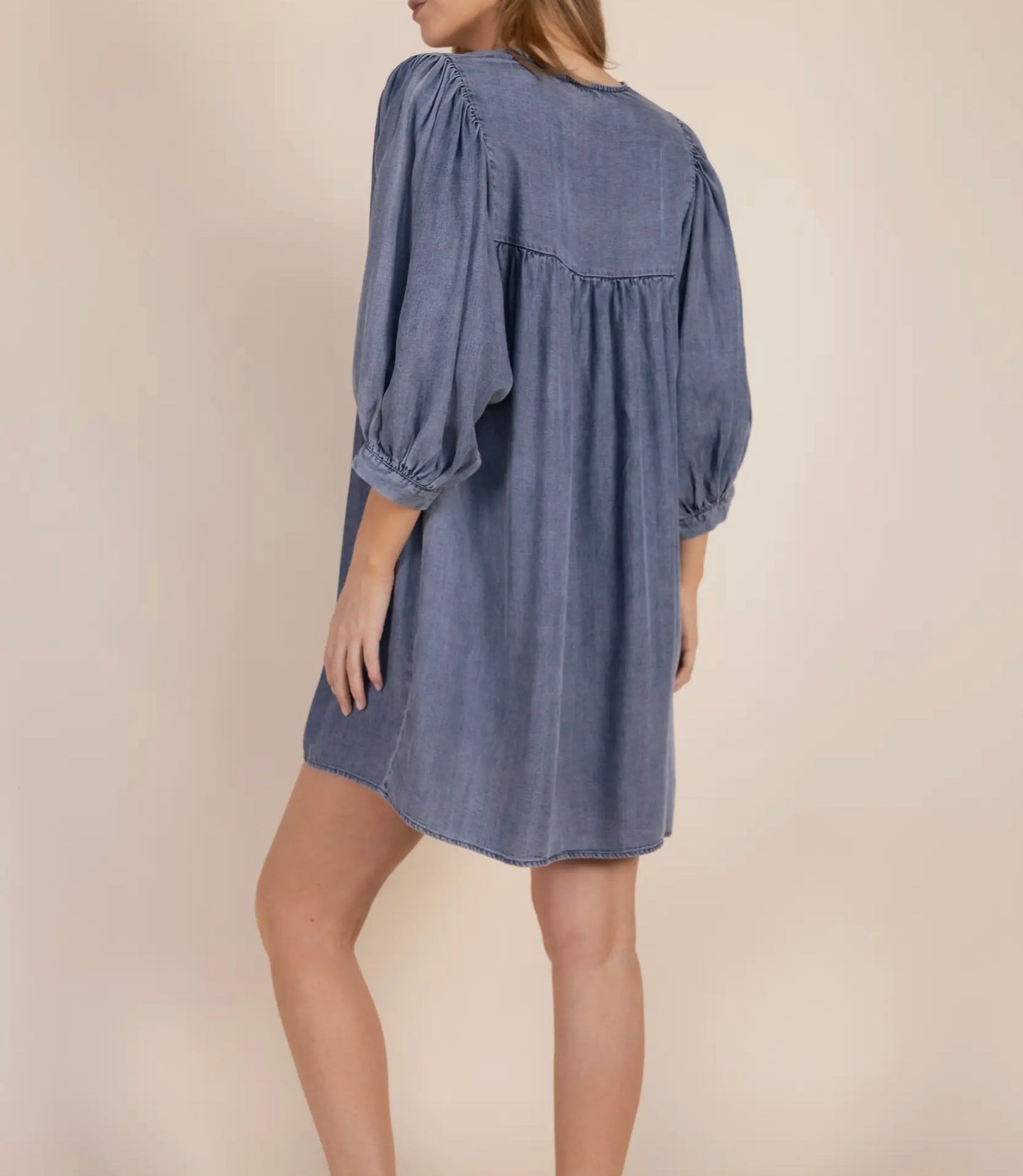 Tencel Billowy Sleeve Dress