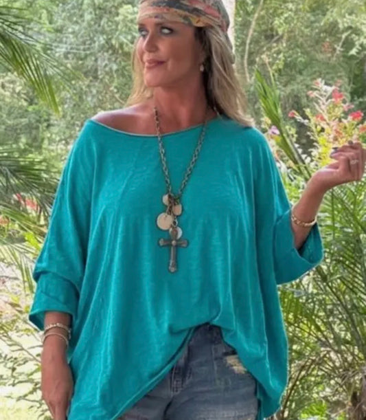 Jaded Gypsy Be Free Turquoise Top