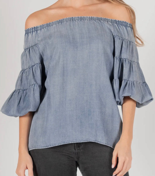 Tencel Fabric Flounce
Sleeve Top