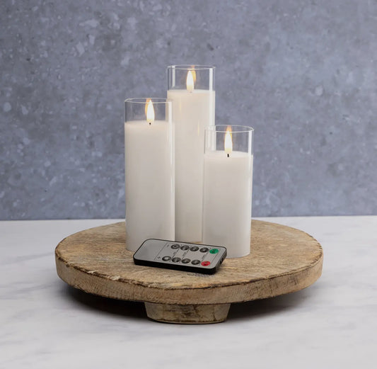 Sand & Sage Flameless Thin Set of 3 Candles