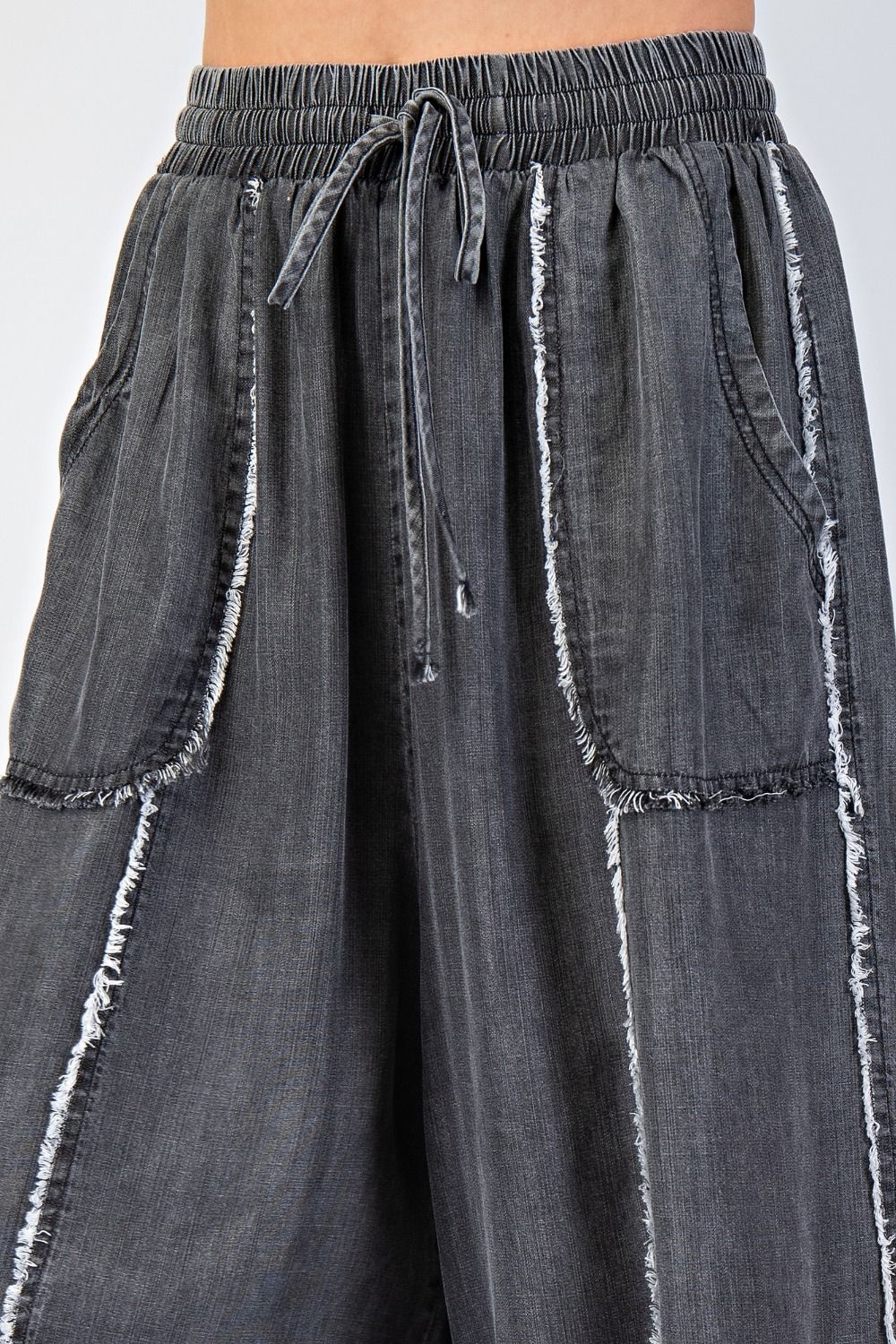 Easel Tensel Frayed Denim Bottom