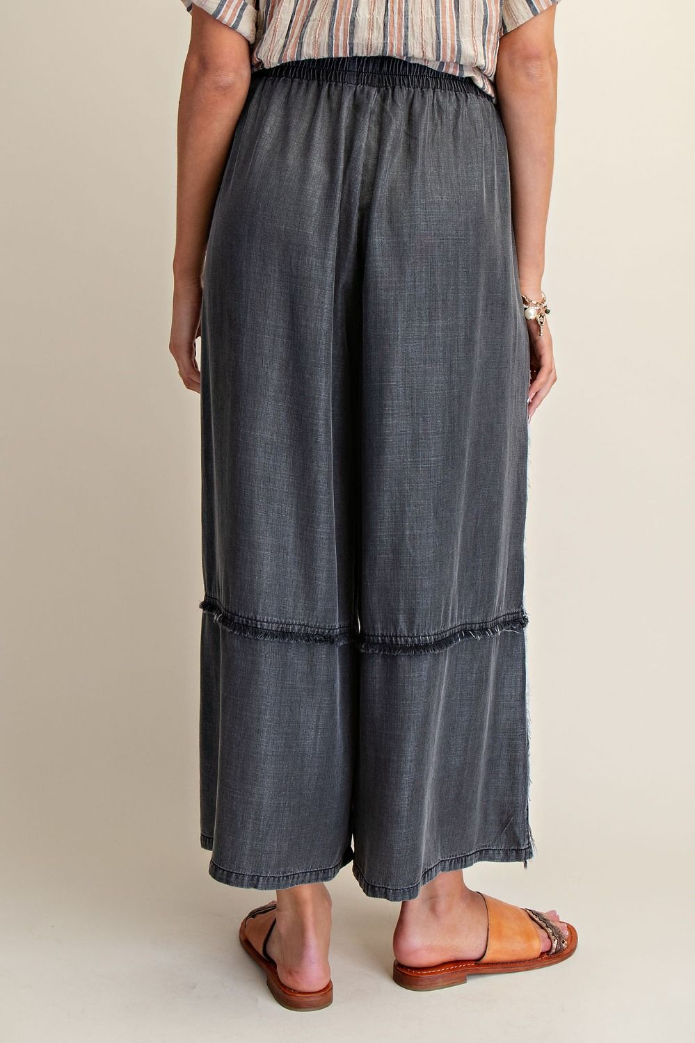 Easel Tensel Frayed Denim Bottom