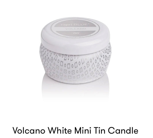 Volcano White Mini Tin Candle