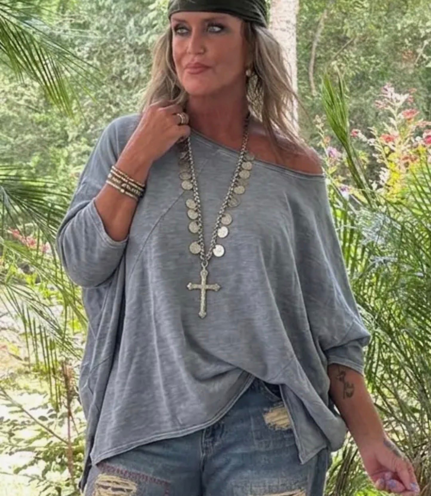 Jaded Gypsy Be Free Vintage Denim Top