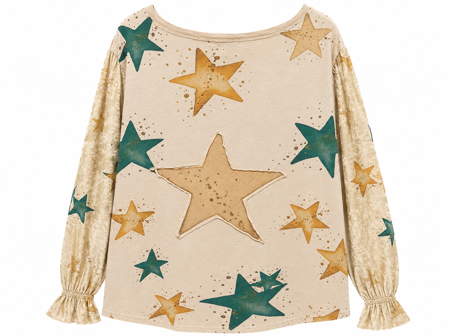 A Rare Bird Vintage Inspired Christmas Appliqué Top. Hi-Lo