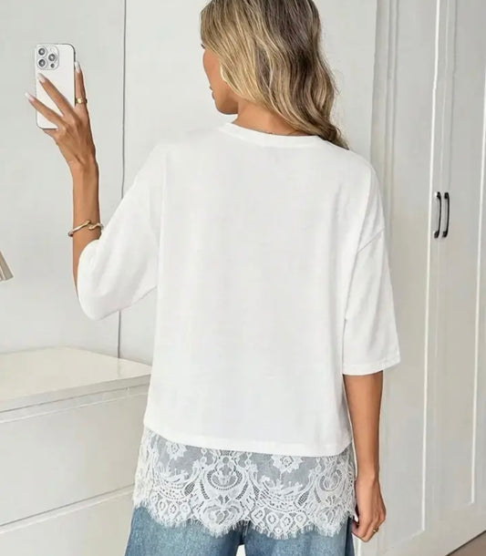 Black Lace Trim Top