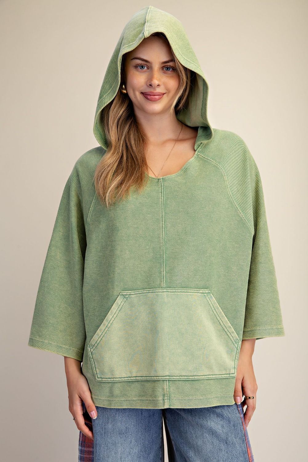 Easel MATCHA Green Hooded Pullover