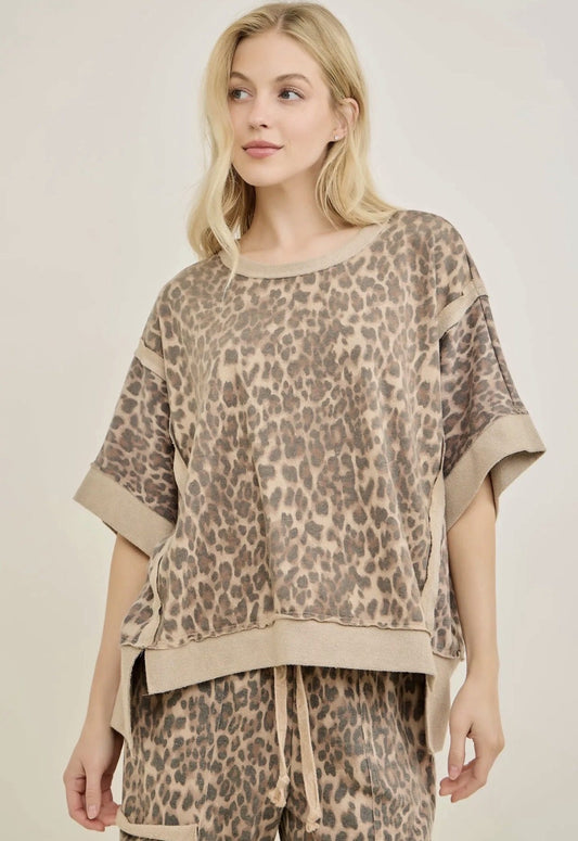 Animal Leopard Terry Top