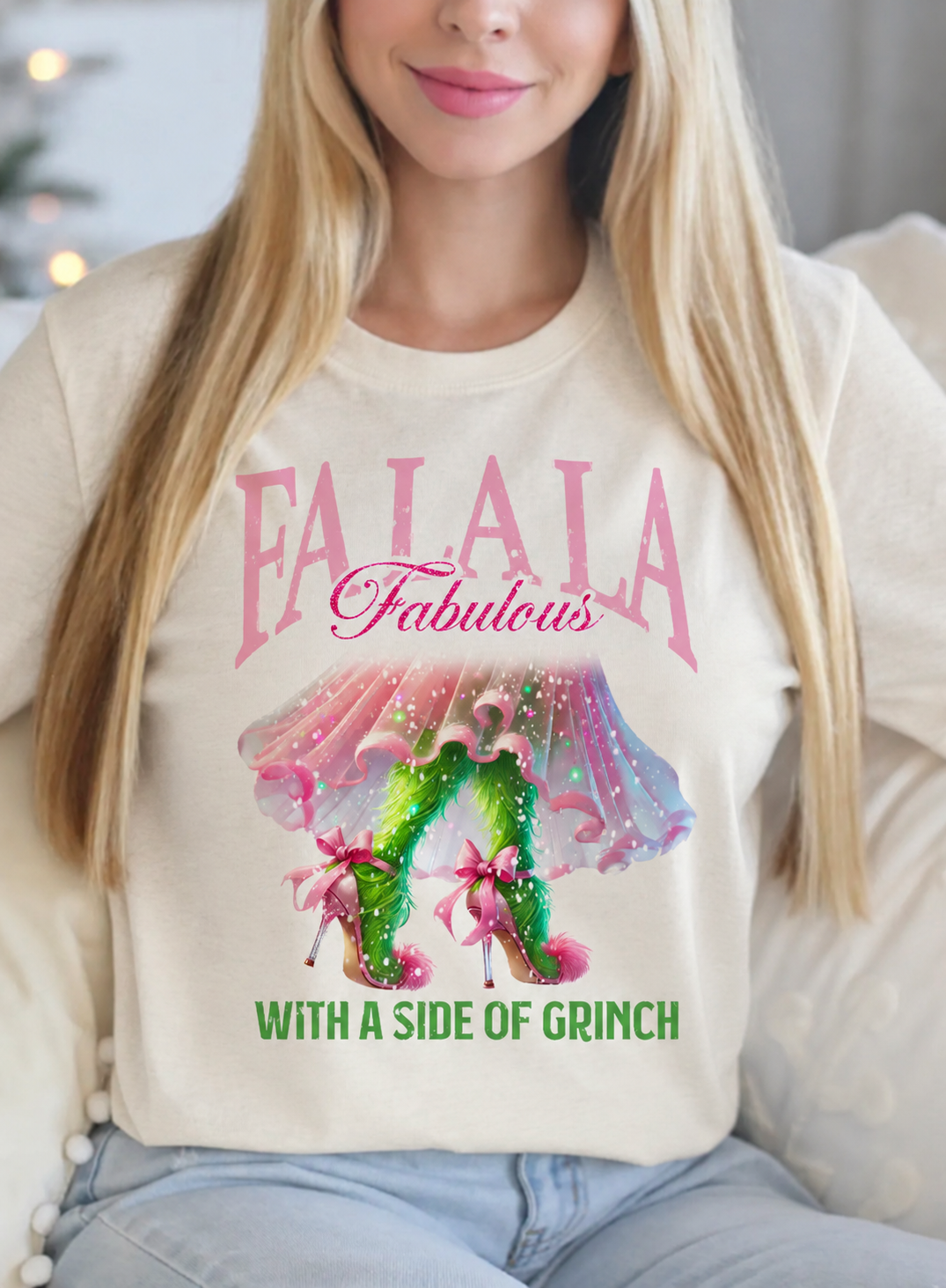 Fa La  La Grinch Bling Tee