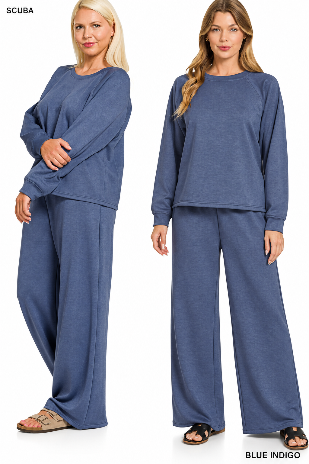 Buttery Soft Blue Indigo Scuba 2-Piece Set