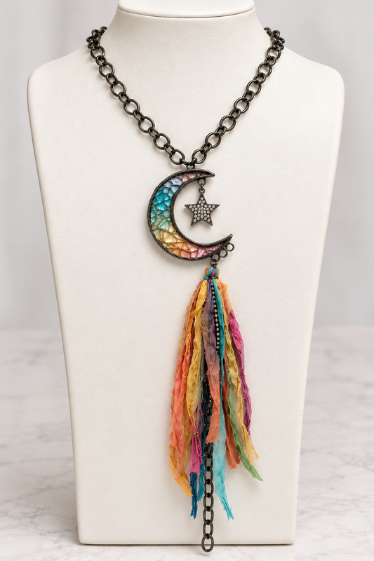 Handmade Gypsy South Crescent Moon Necklace