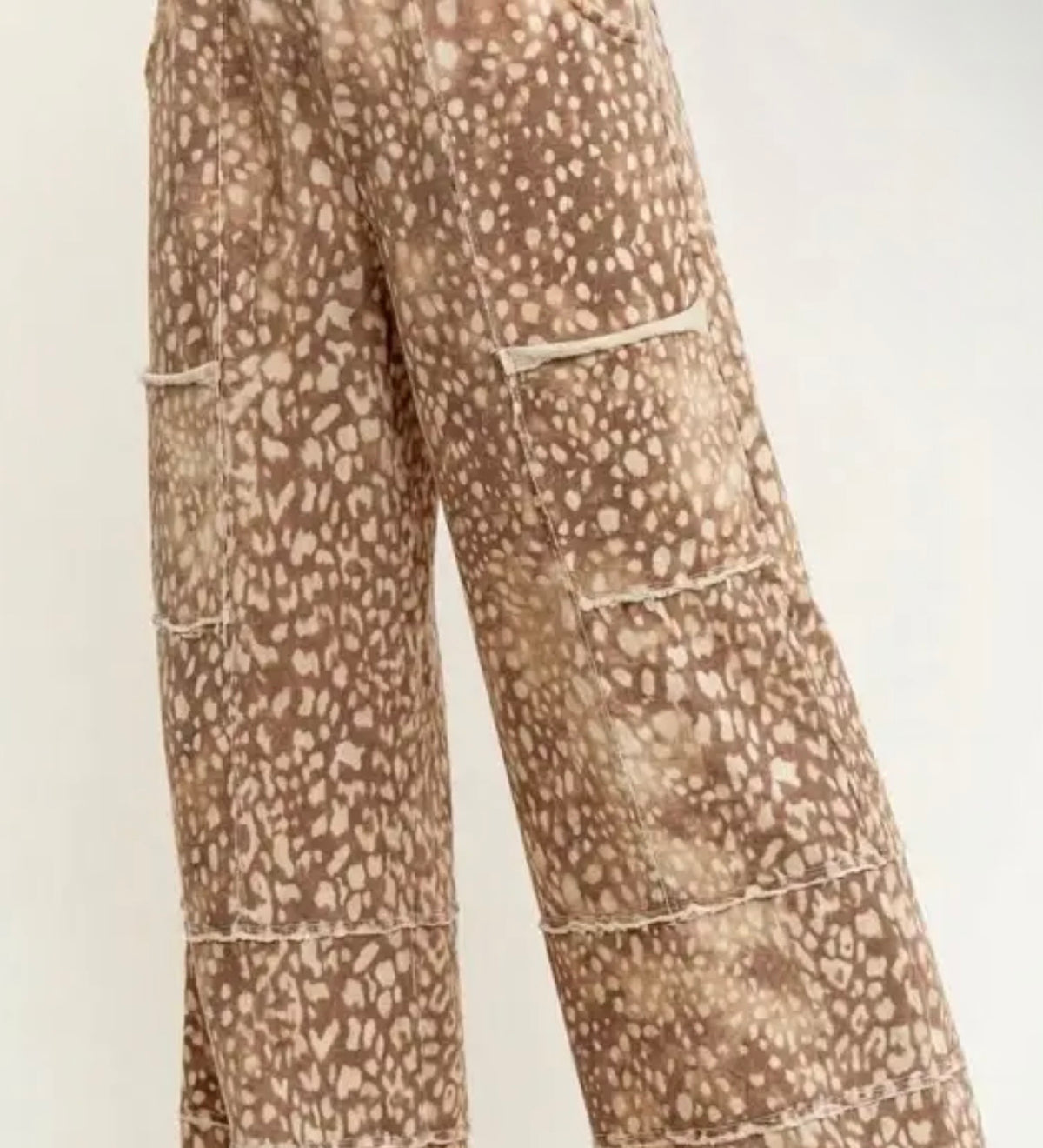J Her Deer Fawn Bambi Washed Cargo Wide Leg Pants